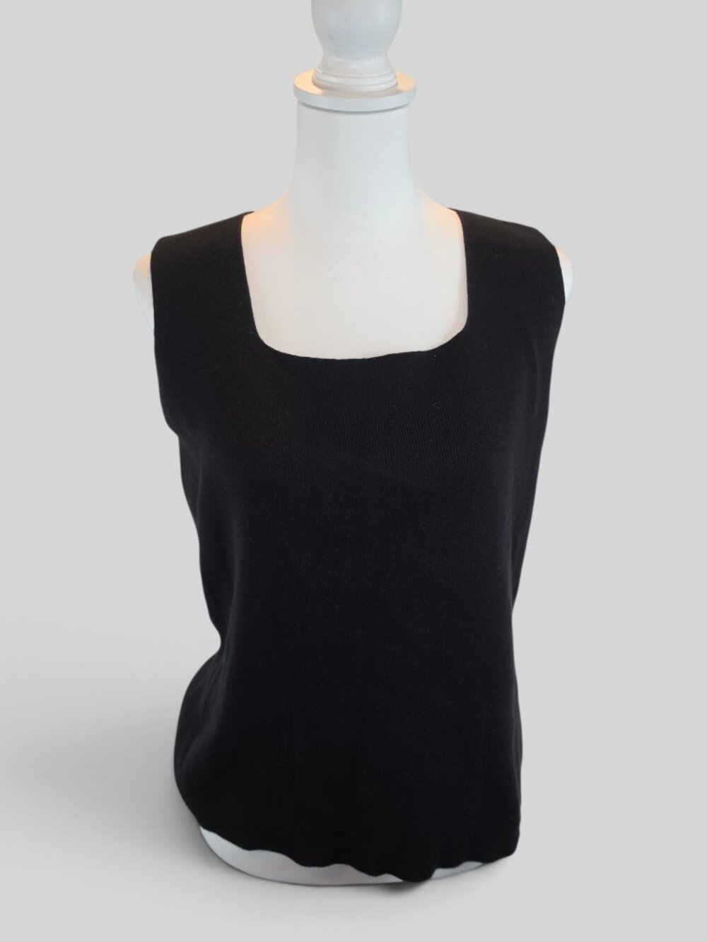 Dress Barn Black Knit Square Neck Tank Top L